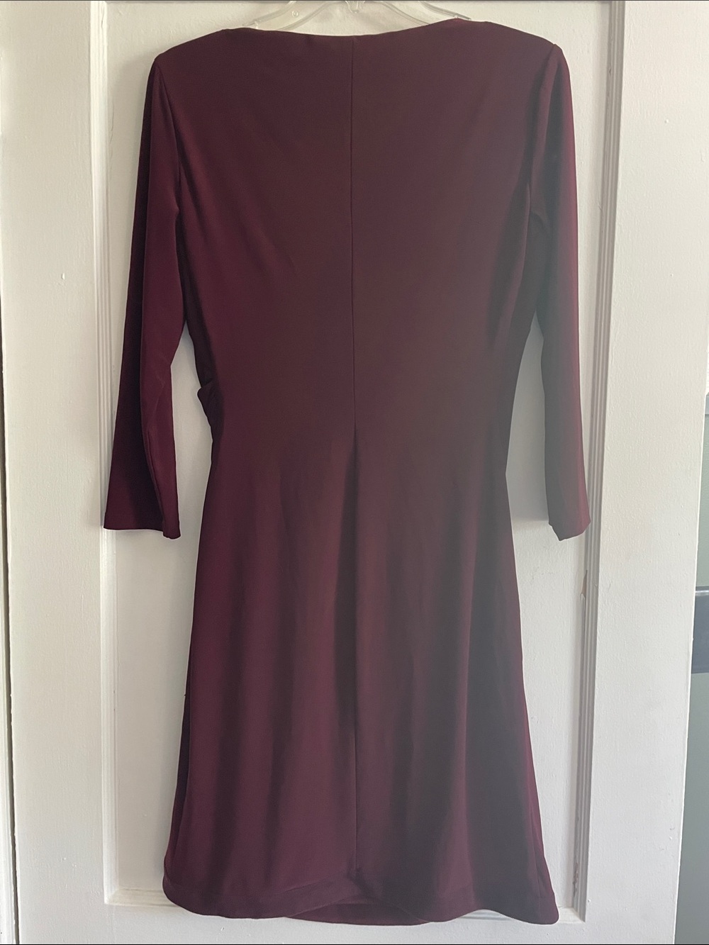 Lauren Ralph Lauren Wine Long-Sleeve Wrap-Style Midi Dress - Picture 4 of 4